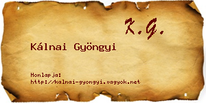 Kálnai Gyöngyi névjegykártya
